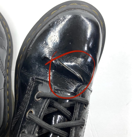 Dr. Martens Patent Leather Black Combat Boots Size 6 Air Wair Bouncing Soles - Picture 12 of 16